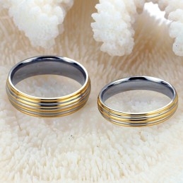 Anillo De Titanio Dorado De Calidad Superior Para Amantes