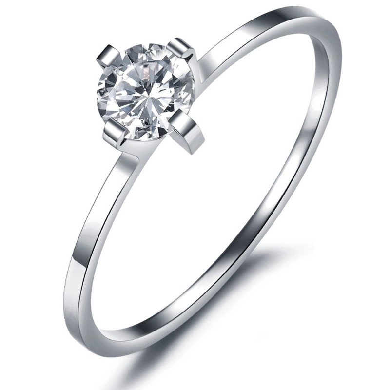 Anillo De Titanio De Alto Rendimiento Con Diamantes De Imitación Para Amantes.