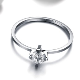 Anillo De Titanio De Alto Rendimiento Con Diamantes De Imitación Para Amantes.