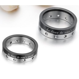 Anillo De Titanio Negro Completo Con Especificaciones Para Amantes.