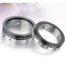 Anillo De Titanio Negro Completo Con Especificaciones Para Amantes.