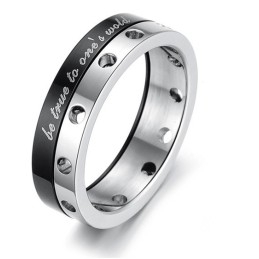 Anillo De Titanio Negro Completo Con Especificaciones Para Amantes.