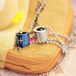 Collar Y Colgante De Titanio Con La Biblia En Estilo Romántico Azul (Un Par)
