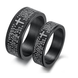 Anillo De Titanio Con Cruz De Alta Calidad Para Enamorados