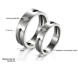 Anillo De Titanio Con Forma De Estrella De Calidad Estable Para Amantes