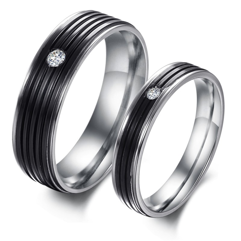 Anillo De Titanio Conciso De Calidad Superior Para Amantes