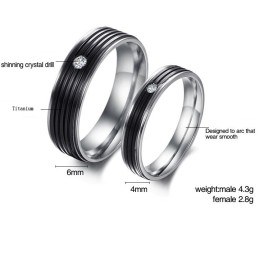 Anillo De Titanio Conciso De Calidad Superior Para Amantes