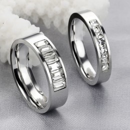 Anillo De Titanio Con Diamantes De Imitación Para Amantes.