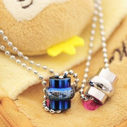 Collar Y Colgante De Titanio Para Pareja Con La Biblia En Estilo Clásico Azul (Un Par)