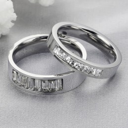 Anillo De Titanio Con Diamantes De Imitación Para Amantes.