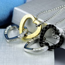 Colgante Y Collar De Titanio Con Forma De Corazón Para Pareja (Un Par)