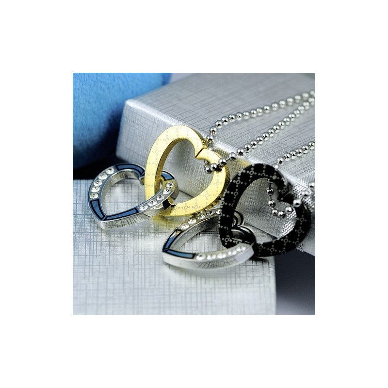 Colgante Y Collar De Titanio Con Forma De Corazón Para Pareja (Un Par) Colgante Y Collar De Titanio Con Forma De Corazón Para Pareja (Un Par)