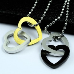 Colgante Y Collar De Titanio Con Forma De Corazón Para Pareja (Un Par)