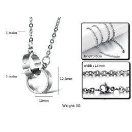 Collar De Titanio Con Anillo De Fase Femenina Con Especificaciones Completas