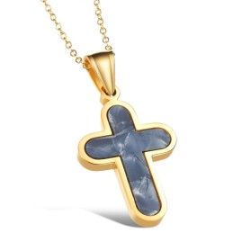 Collar De Titanio Con Cruz Femenina Fácil De Usar