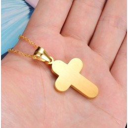 Collar De Titanio Con Cruz Femenina Fácil De Usar