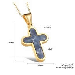 Collar De Titanio Con Cruz Femenina Fácil De Usar