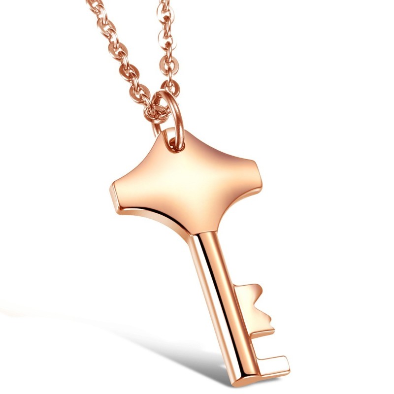 Collar De Titanio Con Llave Para Mujer De Reputación Confiable