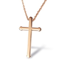 Collar De Titanio Con Cruz Femenina De Calidad Estable