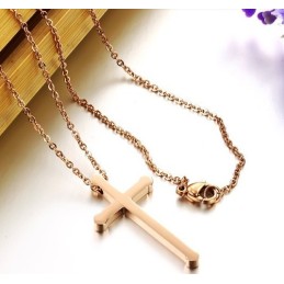 Collar De Titanio Con Cruz Femenina De Calidad Estable