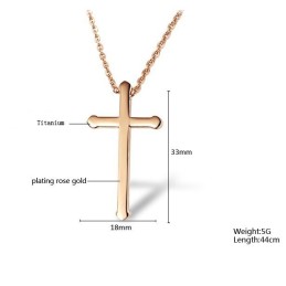 Collar De Titanio Con Cruz Femenina De Calidad Estable