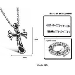 Collar De Titanio Con Cruz Masculina De Alta Calidad