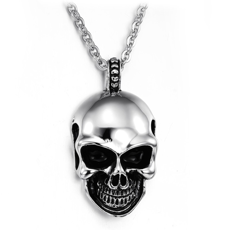 Collar De Titanio Con Calavera Del Rey De La Cantidad Collar De Titanio Con Calavera Del Rey De La Cantidad