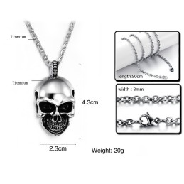 Collar De Titanio Con Calavera Del Rey De La Cantidad