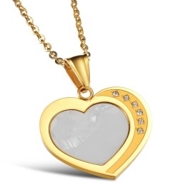 Collar De Titanio Con Forma De Corazón Para Mujer "To Have A Long Story"