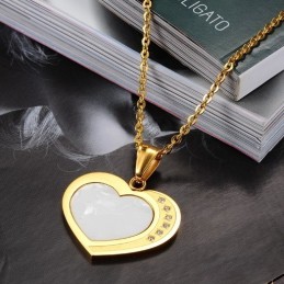 Collar De Titanio Con Forma De Corazón Para Mujer "To Have A Long Story"