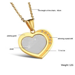 Collar De Titanio Con Forma De Corazón Para Mujer "To Have A Long Story"