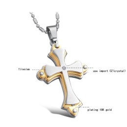 Collar De Titanio Con Cruz De Calidad Estable