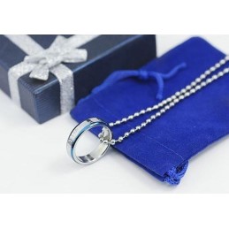 Colgante De Anillo Coreano Clásico Y Collar De Titanio