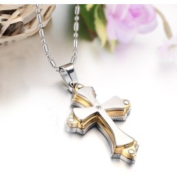 Collar De Titanio Con Cruz De Calidad Estable