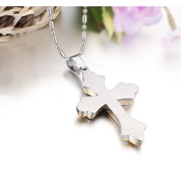 Collar De Titanio Con Cruz De Calidad Estable