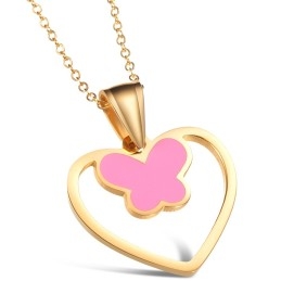 Conocido Por Su Excelente Calidad De Collar De Titanio Con Forma De Mariposa Para Mujer