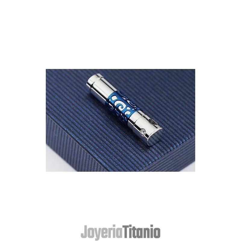 Colgante De Collar De Titanio De Porcelana Azul Y Blanca De Moda