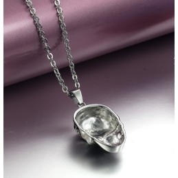 Collar De Titanio Con Calavera Masculina De Calidad Superior