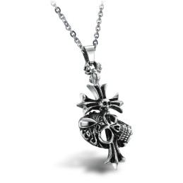 Collar De Titanio Con Cruz Masculina "El Rey De La Cantidad"