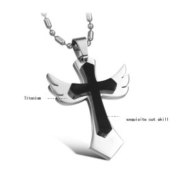 Collar De Titanio Con Cruz De Calidad Estable