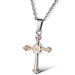 Collar De Titanio Con Cruz Femenina De Calidad Confiable