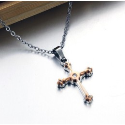 Collar De Titanio Con Cruz Femenina De Calidad Confiable