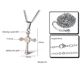 Collar De Titanio Con Cruz Femenina De Calidad Confiable