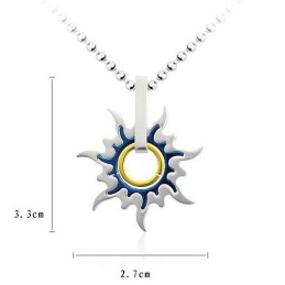 Colgantes Y Collar De Titanio Puro De Moda Para Hombre Sun Wheel