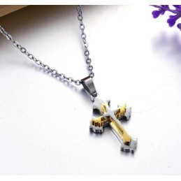 Collar De Titanio Con Cruz De Gran Variedad