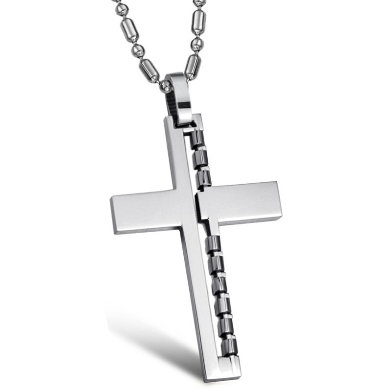 Collar De Titanio Con Cruz Masculina, Calidad Y Cantidad Garantizadas