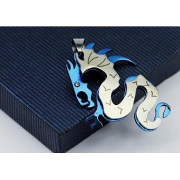 Colgante Y Collar De Titanio Puro De Moda Para Hombre Con Diseño De Dragón