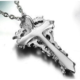 Collar De Titanio Con Cruz De Gran Variedad