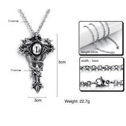 Collar De Titanio Con Cruz De Gran Variedad