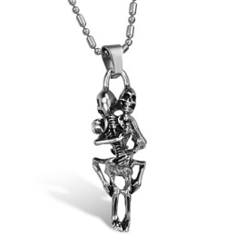 Collar De Titanio Con Calavera Para Hombre De Calidad Estable